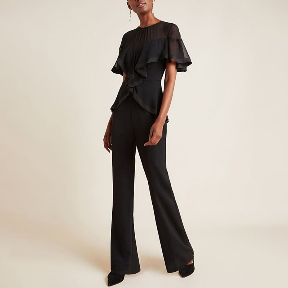 Anthropologie Amaris Flutter-Sleeved Jumpsuit
